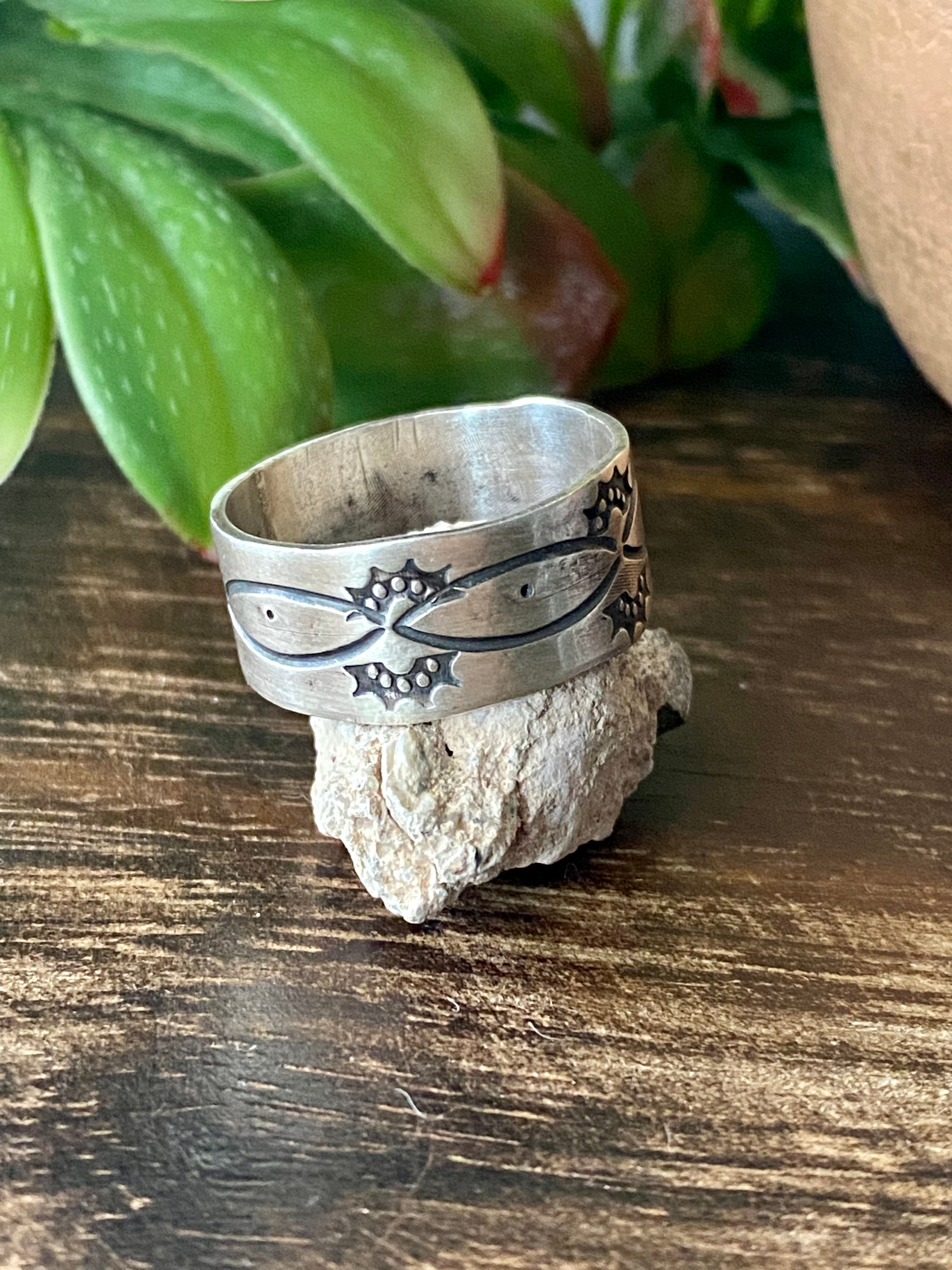 Navajo Made Sterling Silver Band Ring Size 11.75