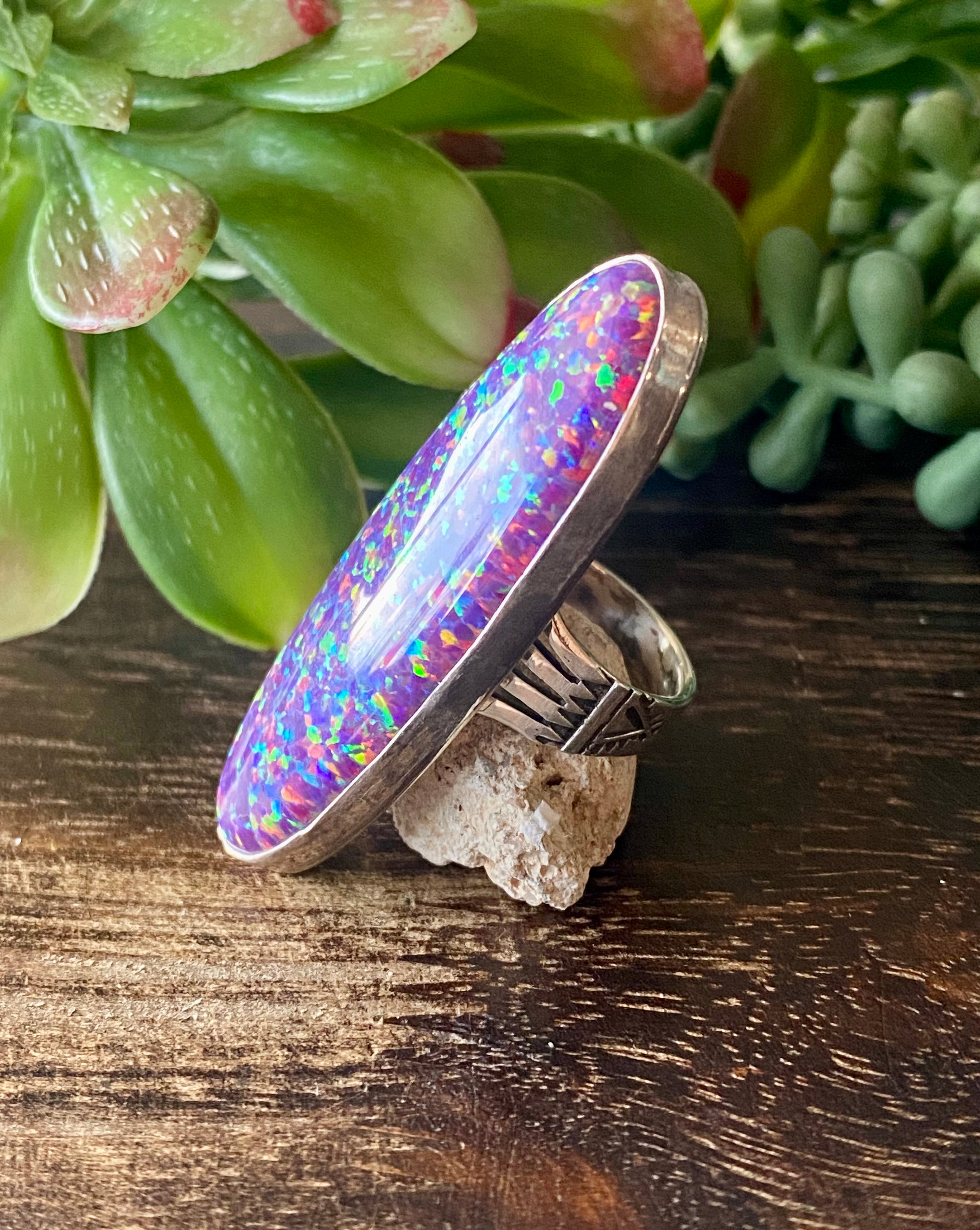 Patrick Yazzie Opal & Sterling Silver Ring Size 6.25