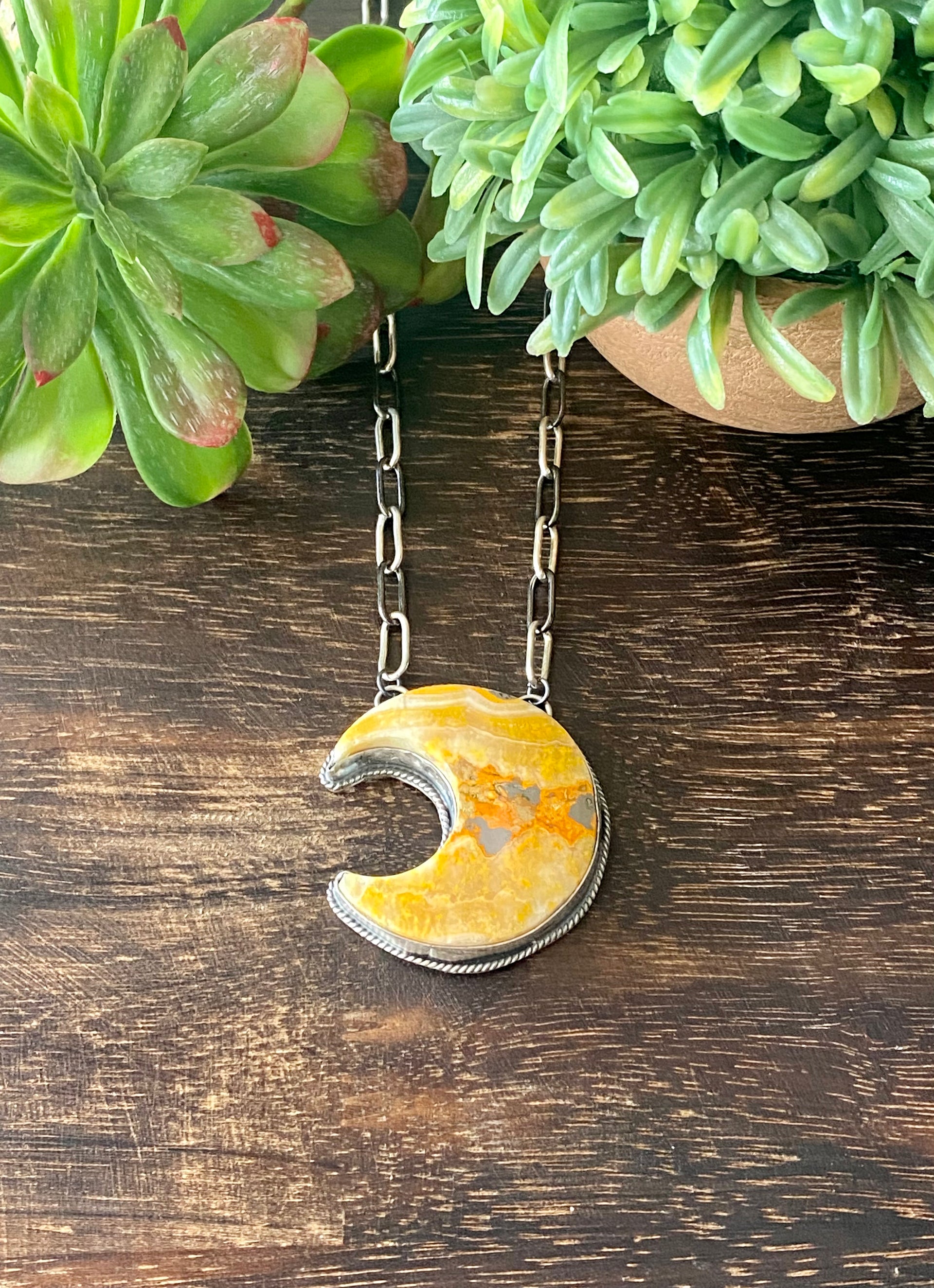 Boyd Ashley Bb Agate & Sterling Silver Moon Necklace