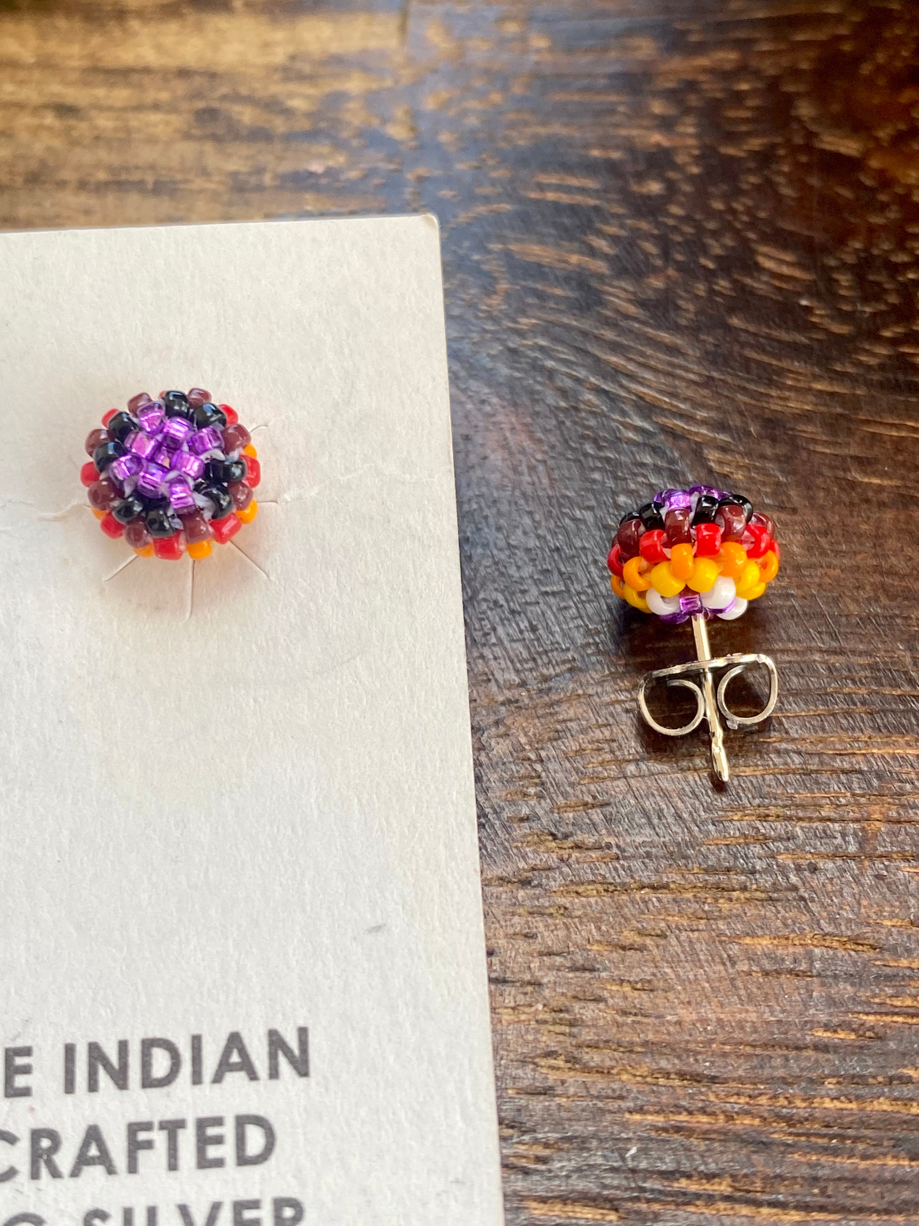 Navajo Made Beaded Post Earrings