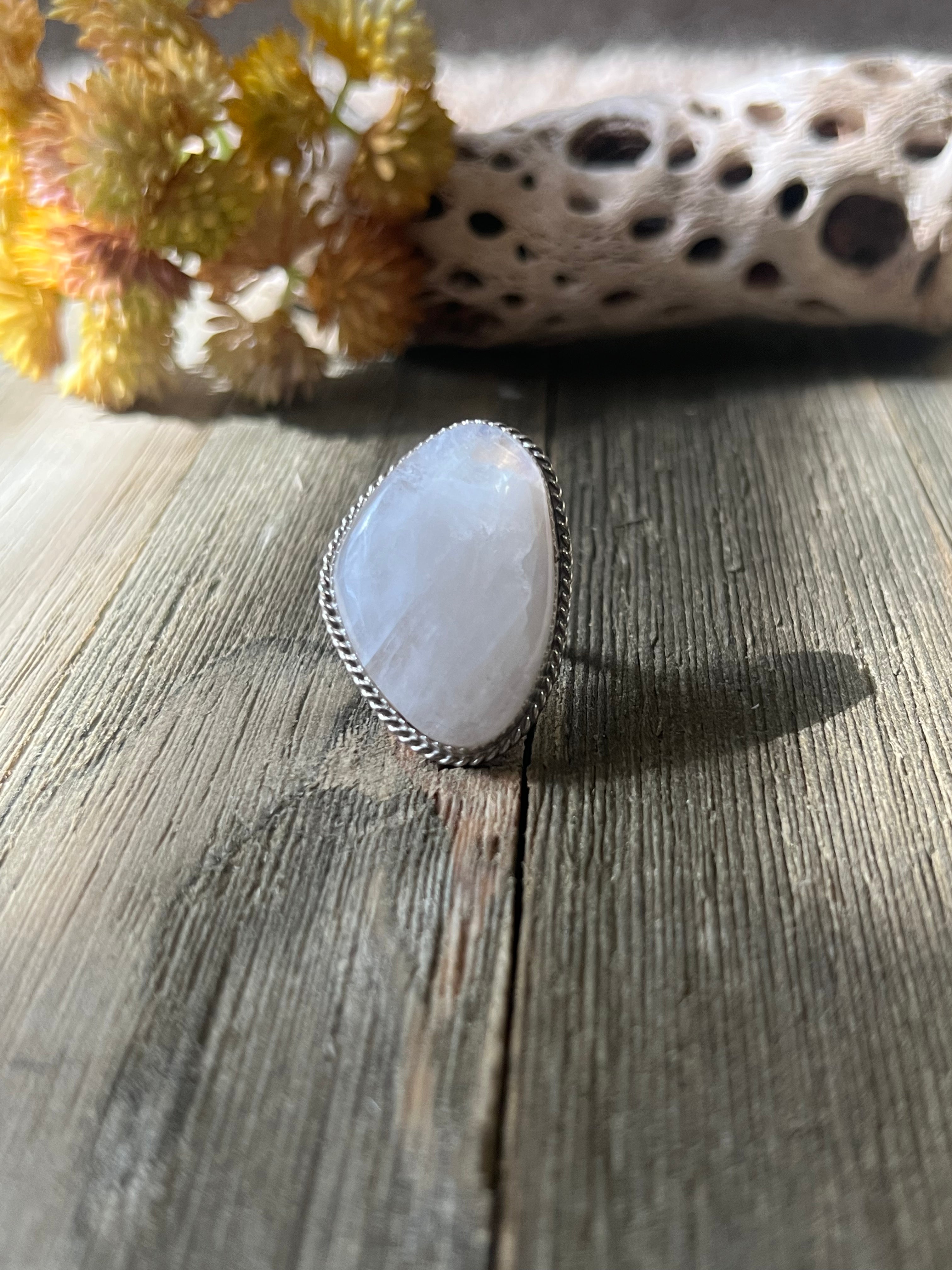 Reda Galvan Moon Stone & Sterling Silver Ring Size 7.