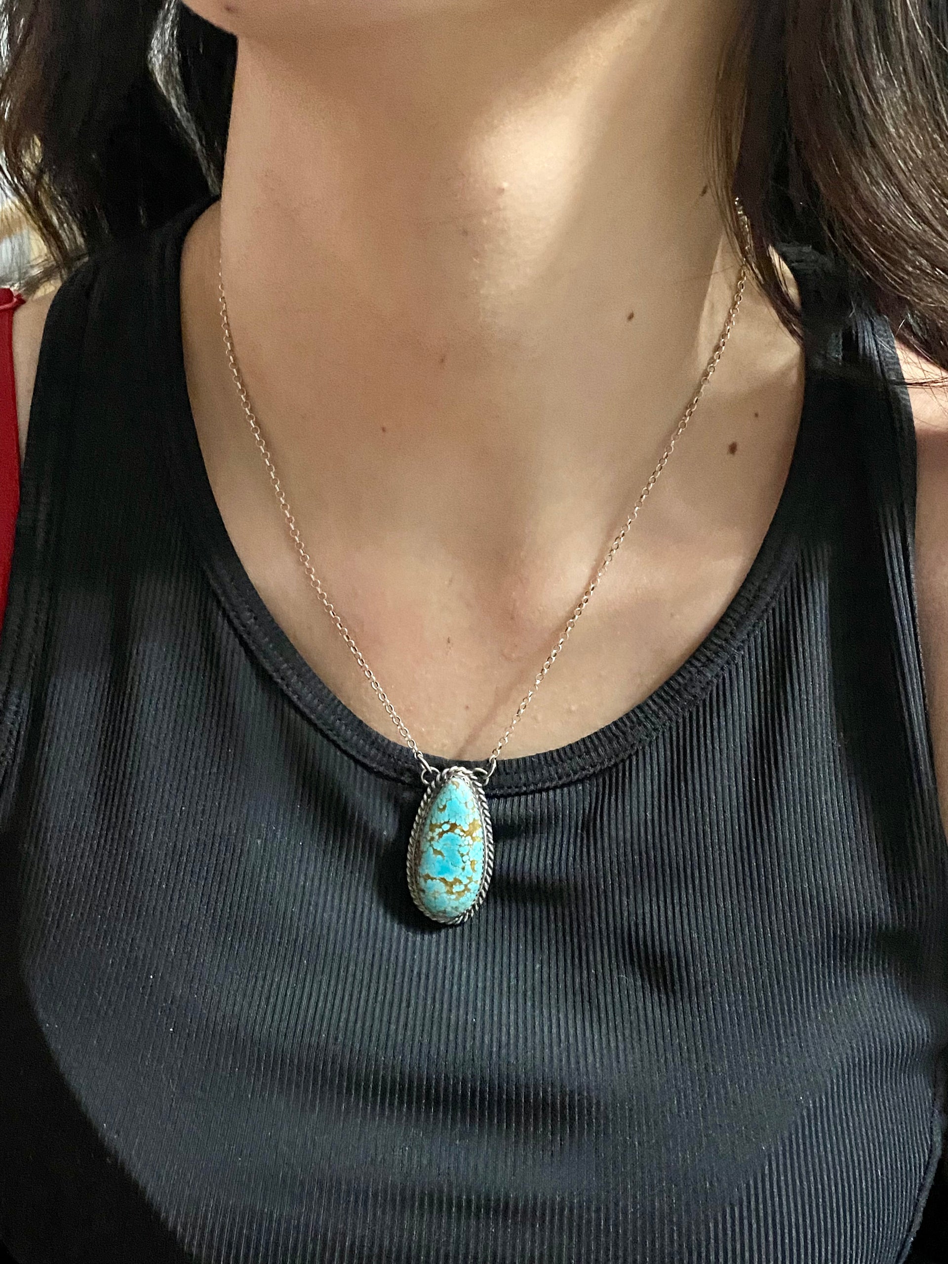 Clifton Davis #8 Turquoise & Sterling Silver Necklace