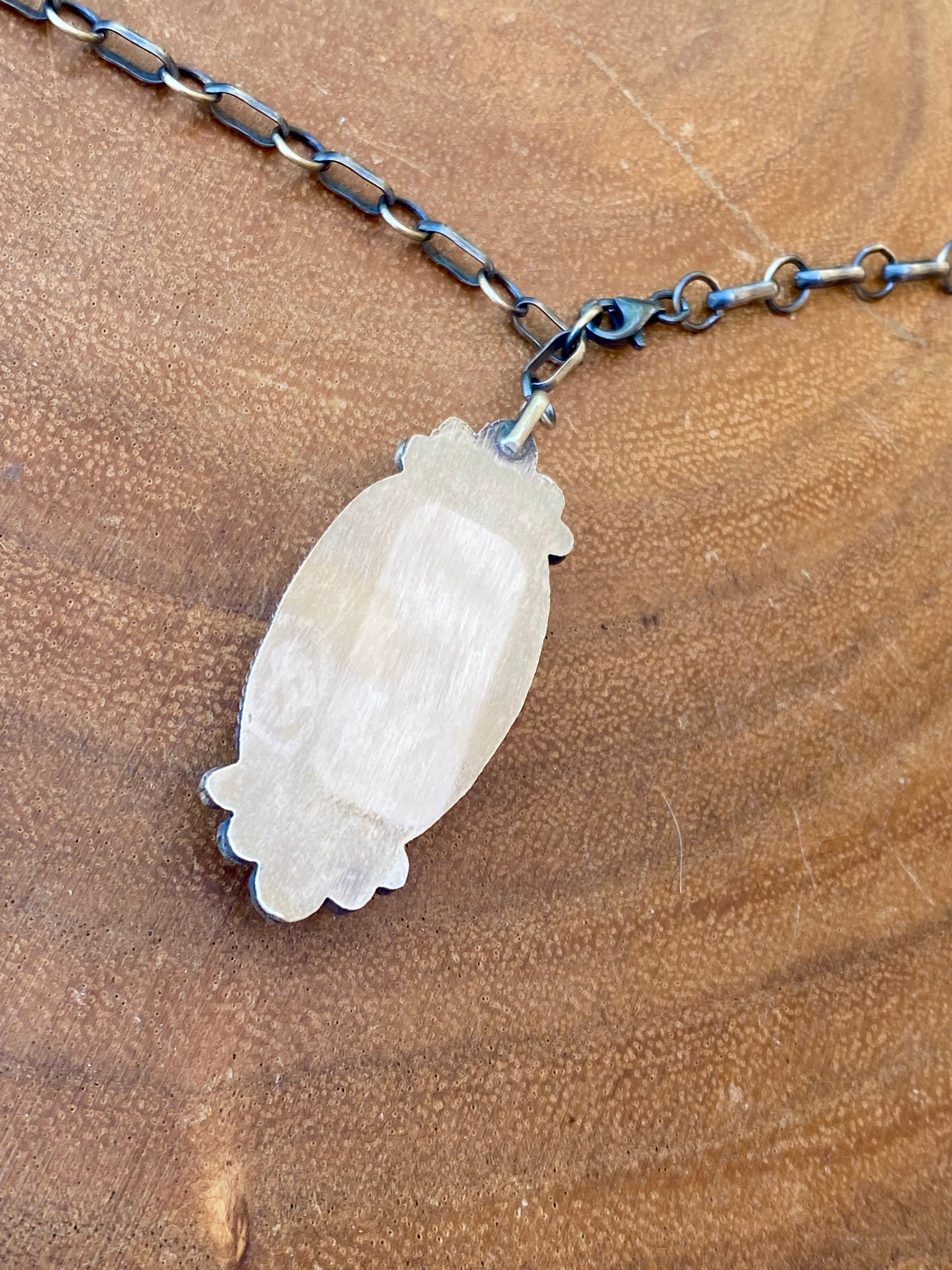 Dave Skeets White Buffalo & Sterling Silver Necklace