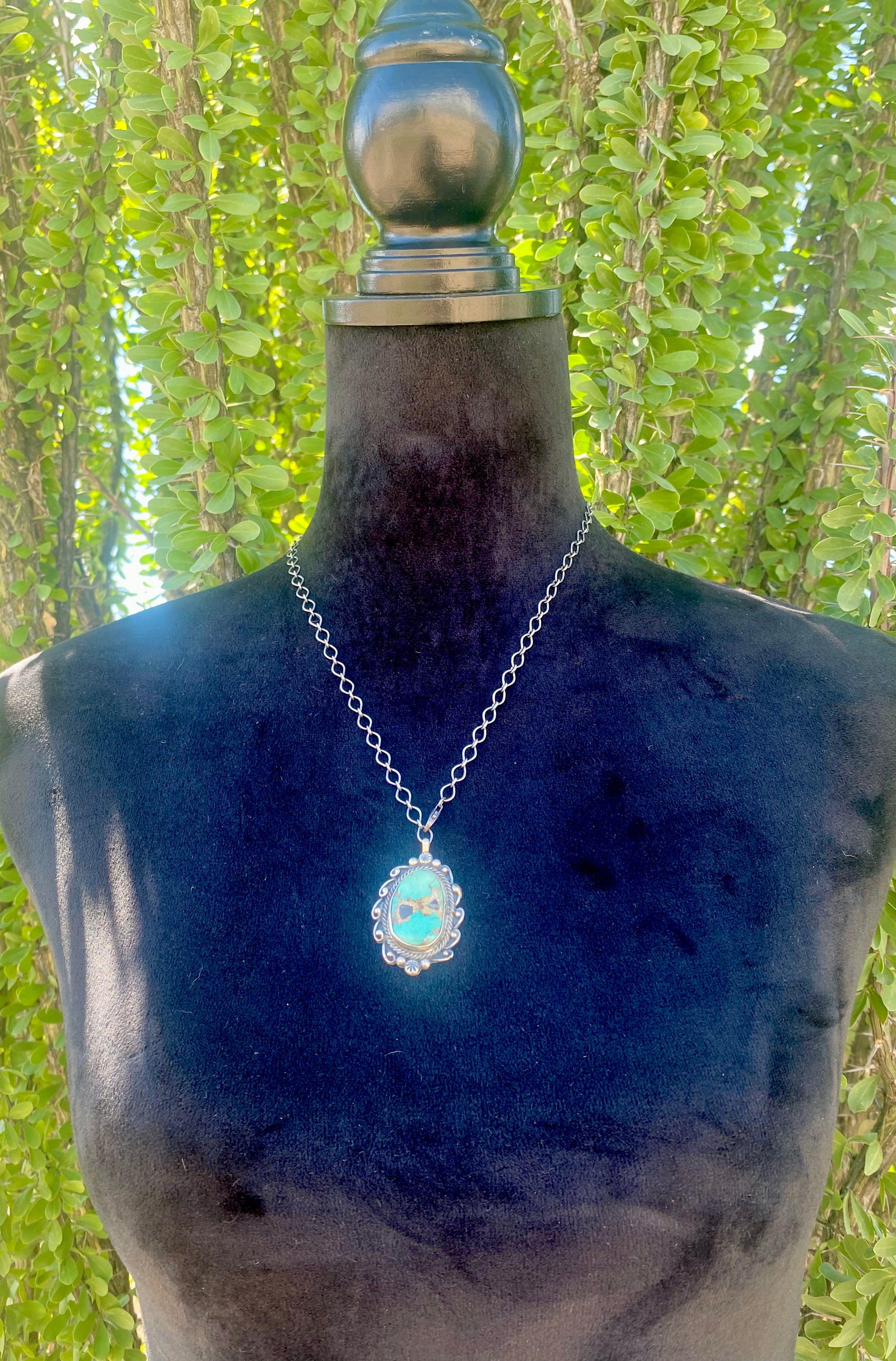 Sheila Becenti Carico Lake Turquoise & Sterling Silver Necklace