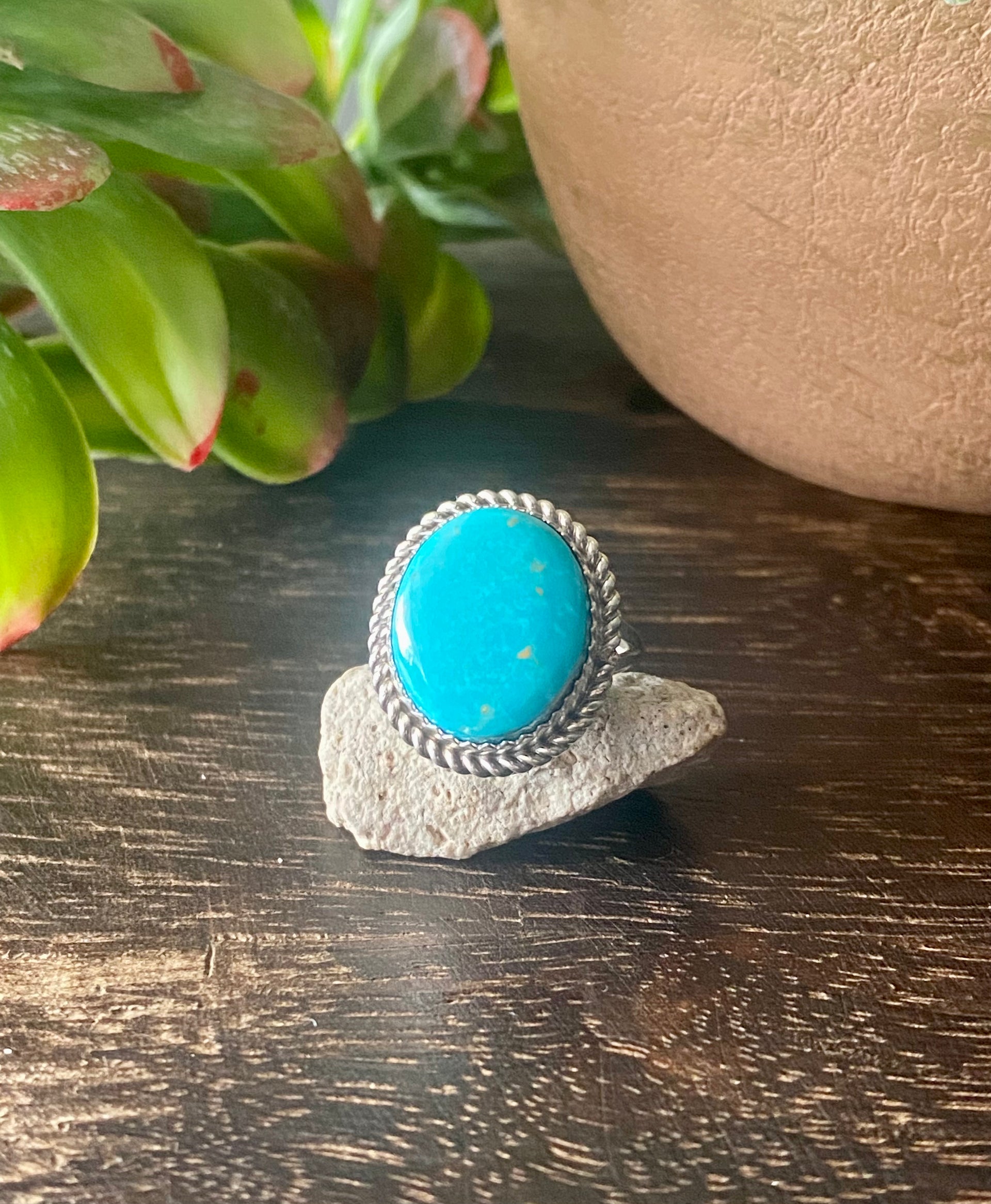 Reda Galvan Royston Turquoise & Sterling Silver Ring Size 6.25