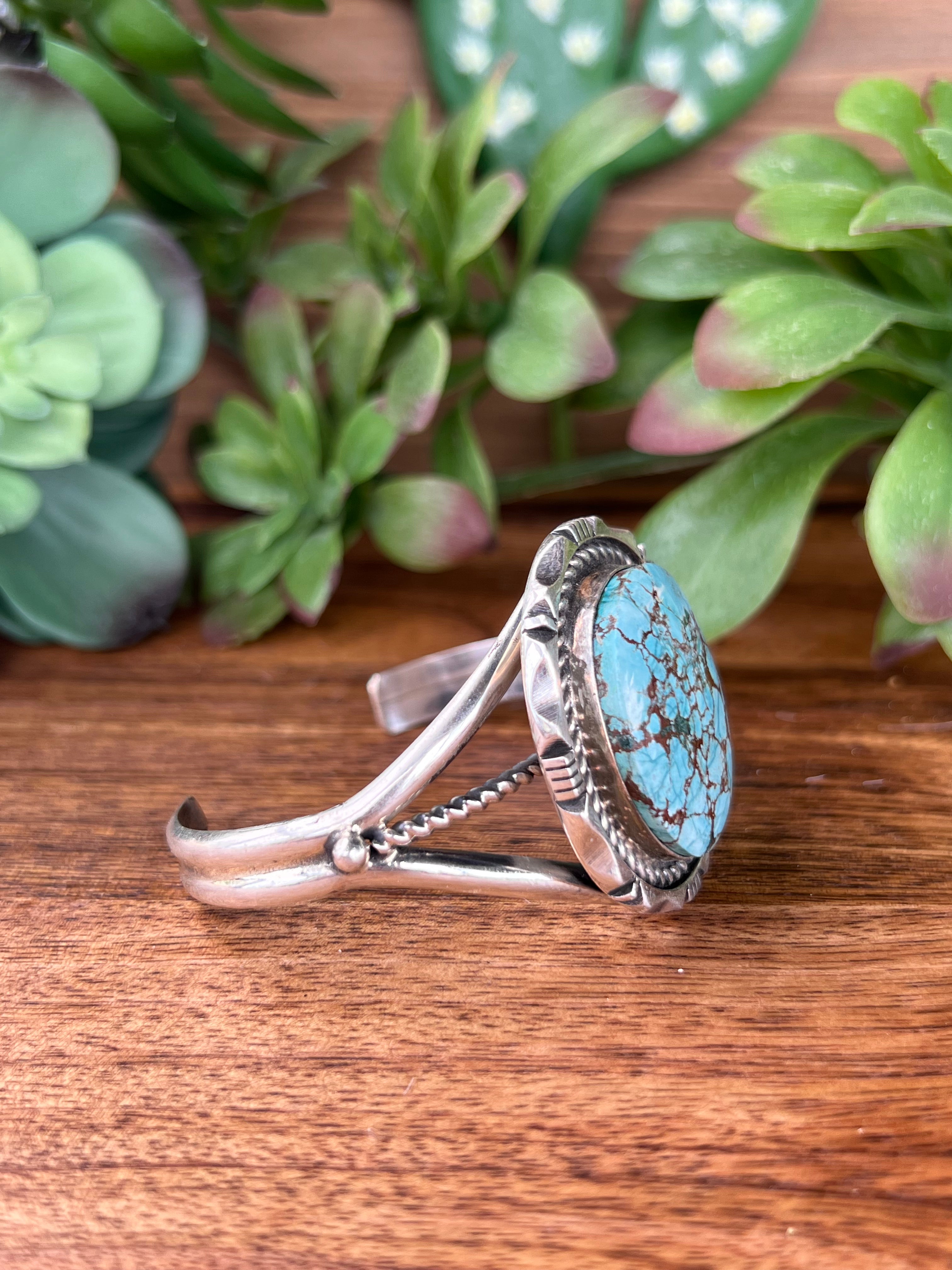 Eddie Secatero Persian Turquoise & Sterling Silver Cuff Bracelet