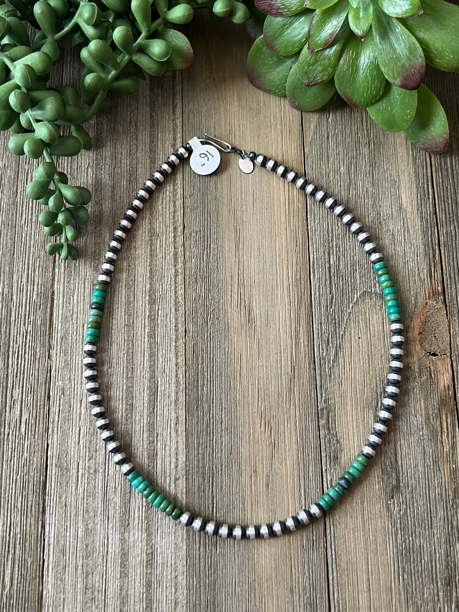Navajo Strung Sonoran Gold & Sterling Silver 5 MM Pearl Necklace