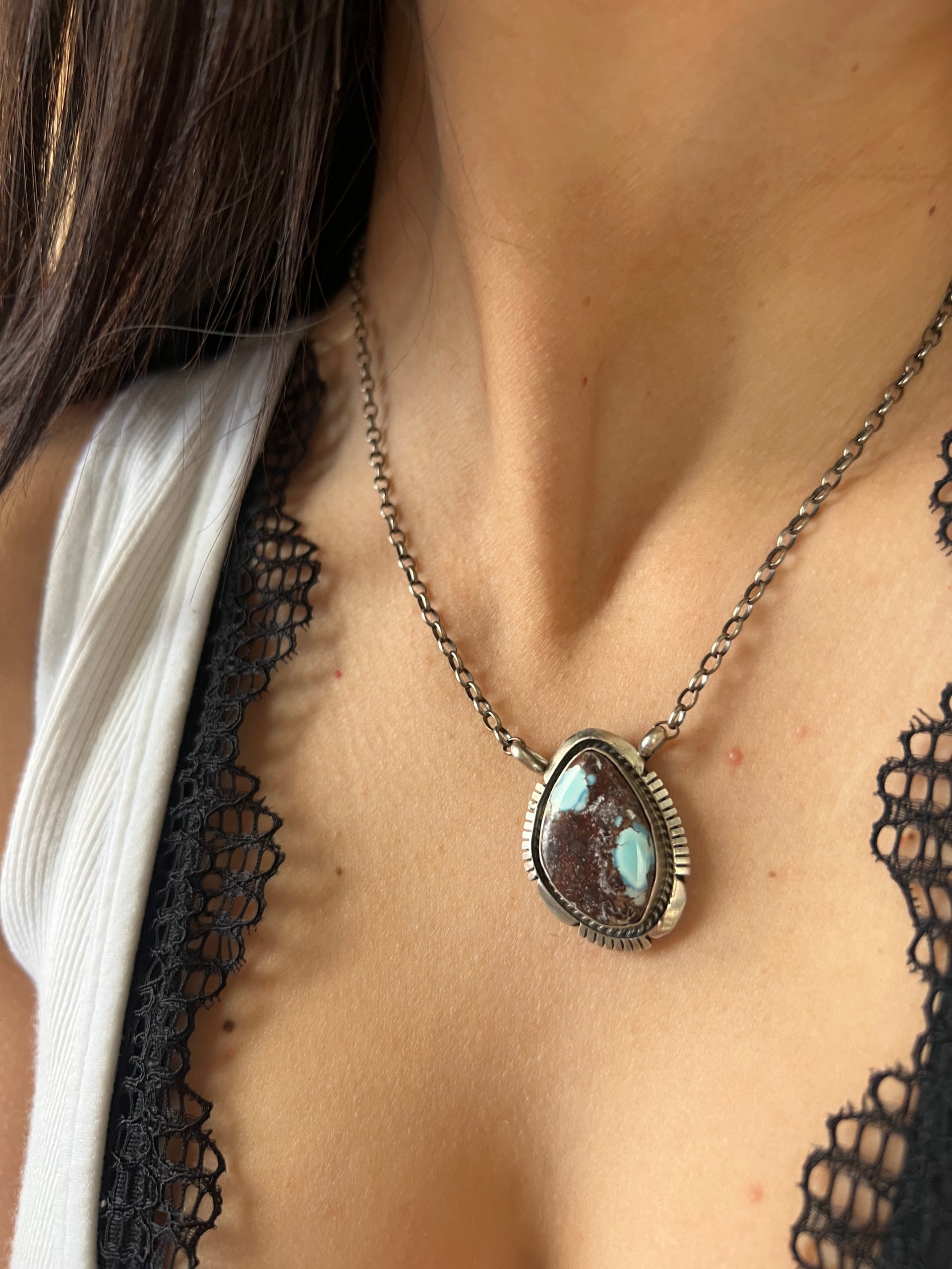 Alfred Martinez Golden Hill Turquoise & Sterling Silver Necklace