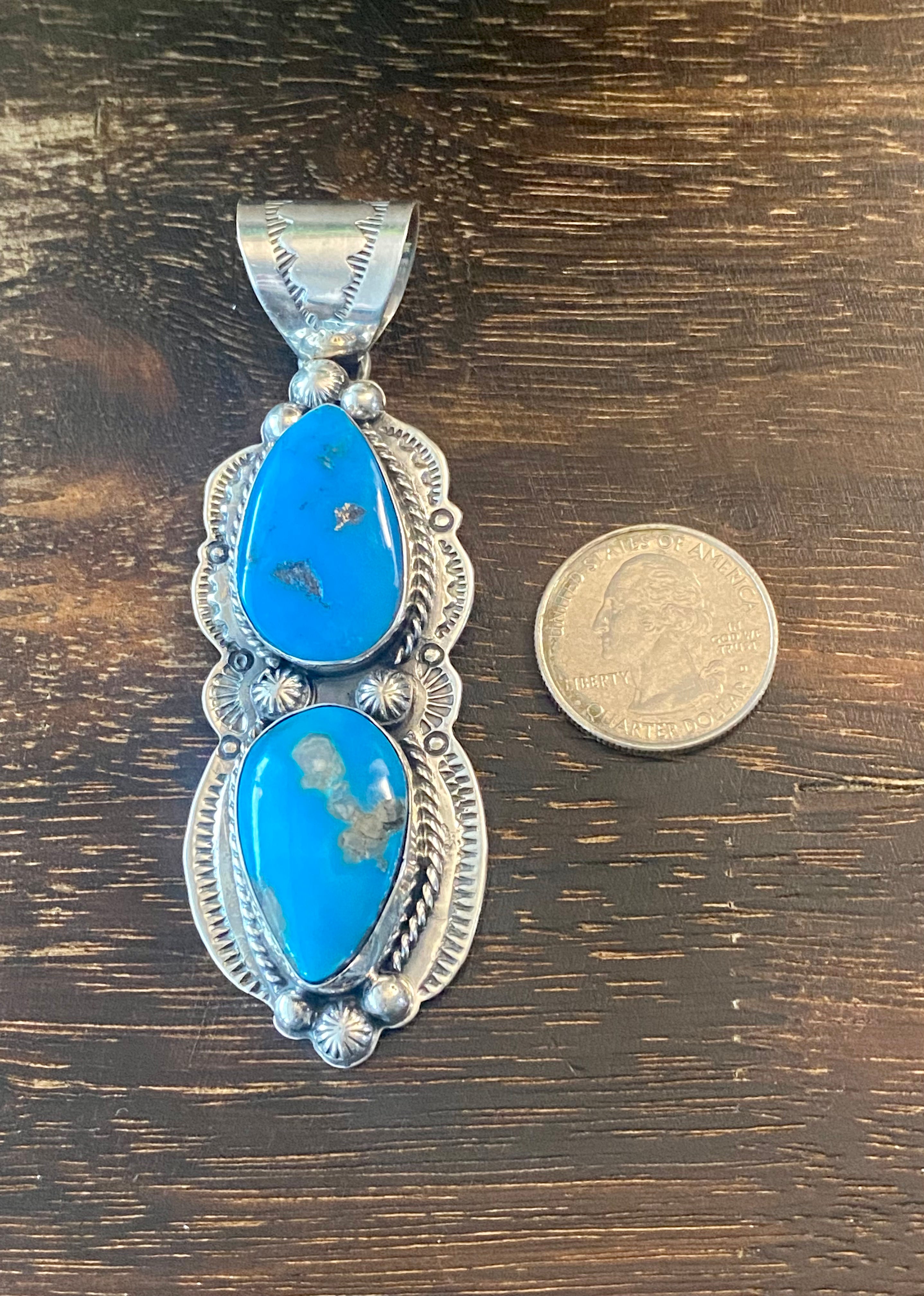 Boyd J Ashley Kingman Turquoise & Sterling Silver Pendant