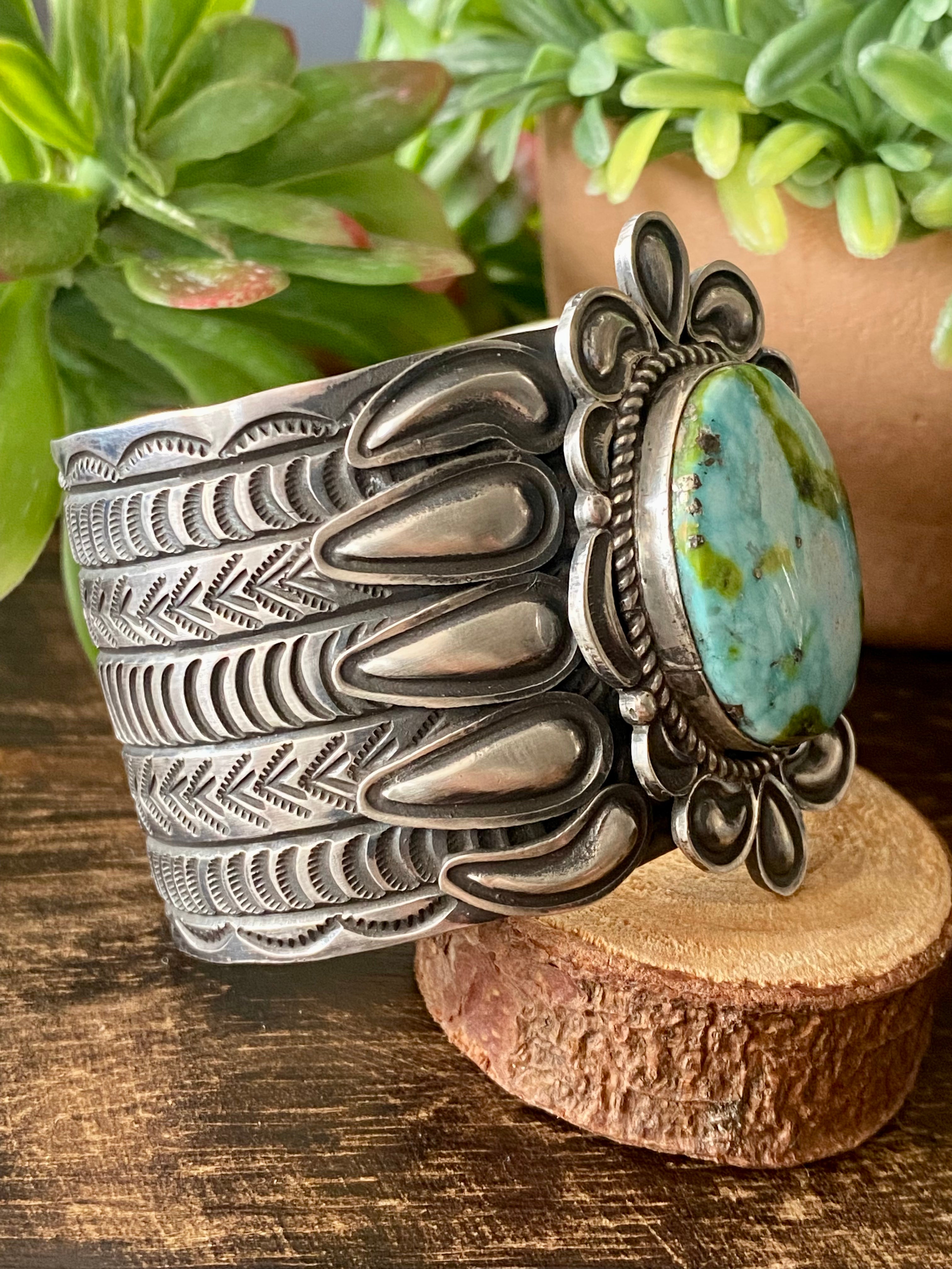 Alex Sanchez Sonoran Mountain Turquoise & Sterling Silver Cuff Bracelet