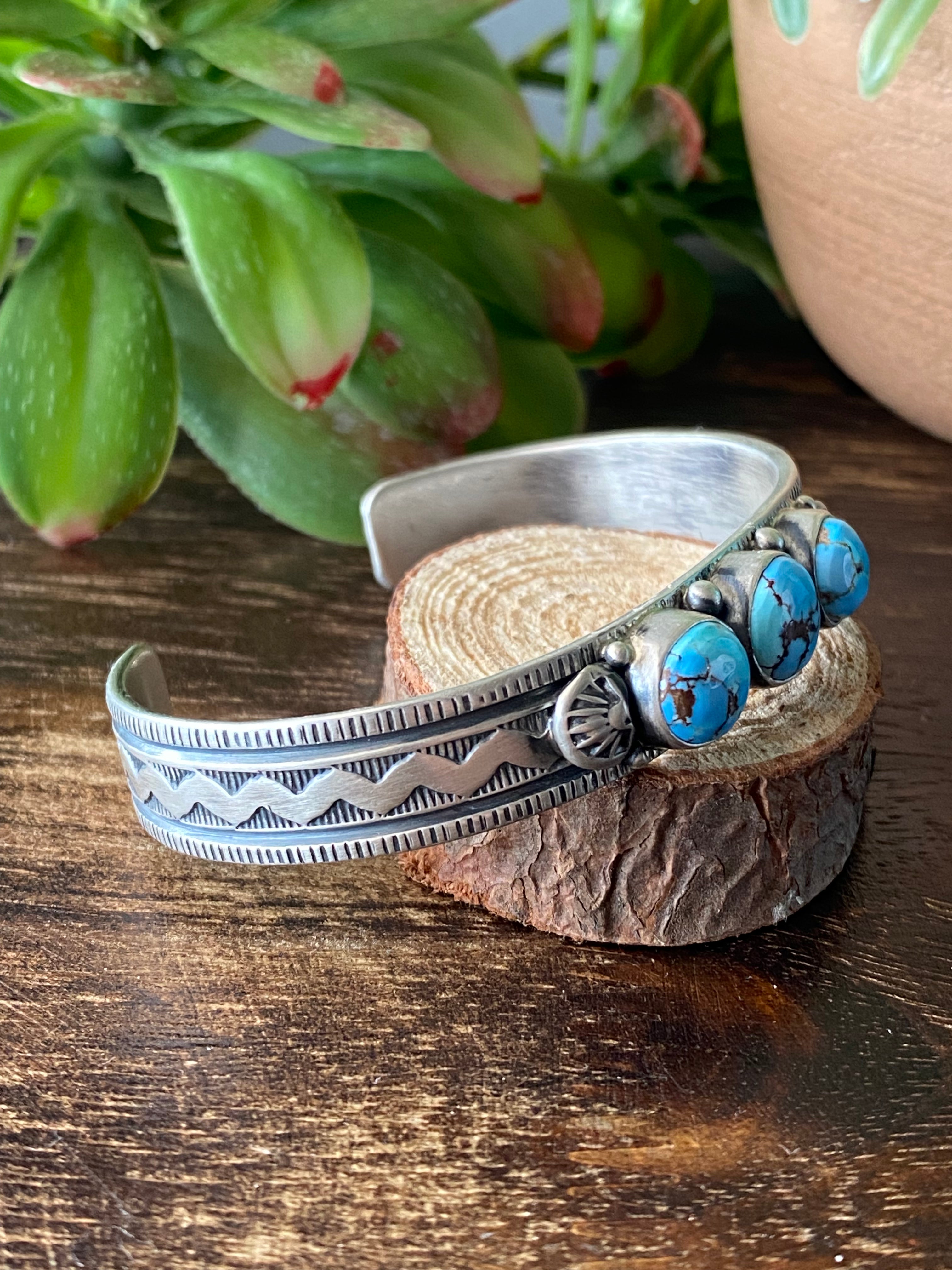 Francis Yazzie Golden Hill’s Turquoise & Sterling Silver Cuff Bracelet