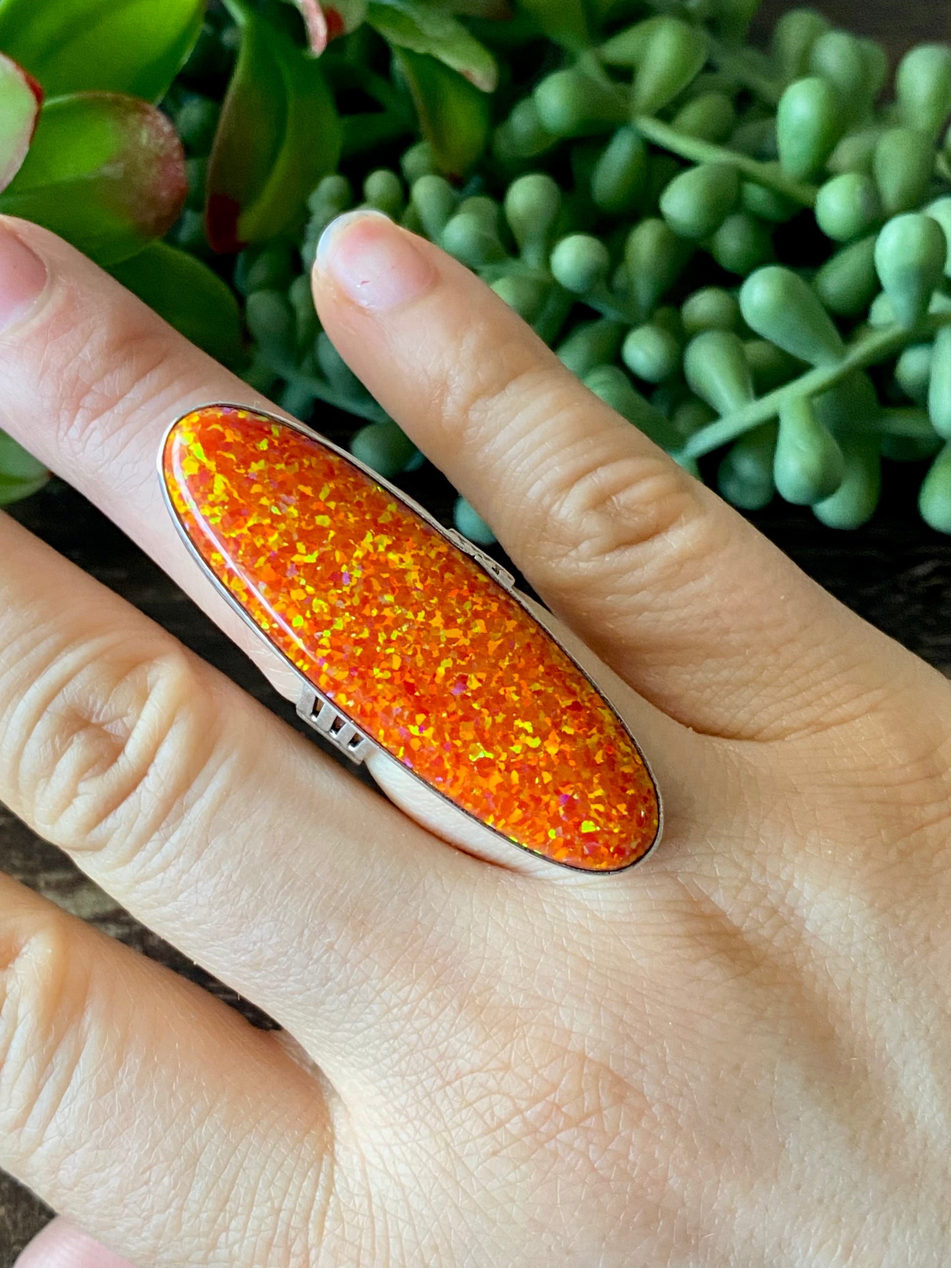 Patrick Yazzie Opal & Sterling Silver Ring Size 8